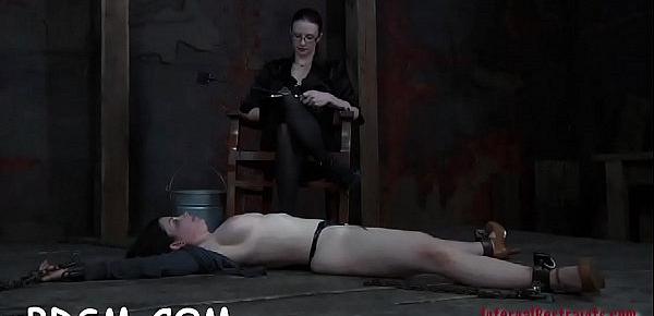  Chained up chick gets doggystyle plowing from hangman
